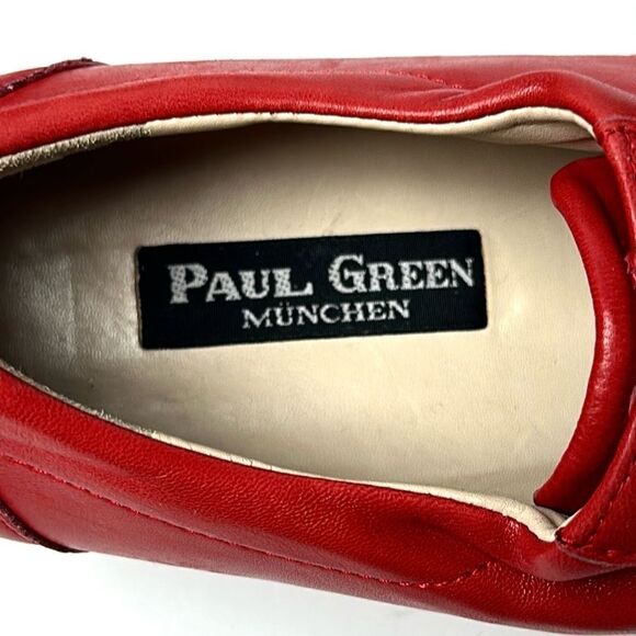 PAUL GREEN Austria Red Leather Lace Up Sneakers US 9,5 - Picture 12 of 15